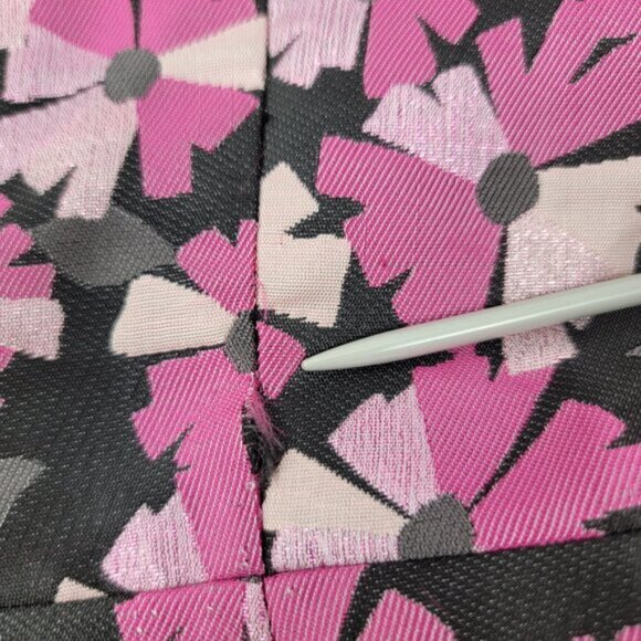 KATE SPADE Womens 14 Wallflower Jacquard Dress Pink Black Metallic A Line Knee - Picture 11 of 16